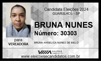 Candidato BRUNA NUNES 2024 - GUARULHOS - Eleições