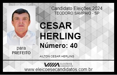 Candidato CESAR HERLING 2024 - TEODORO SAMPAIO - Eleições