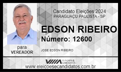 Candidato EDSON RIBEIRO 2024 - PARAGUAÇU PAULISTA - Eleições