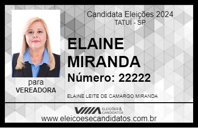 Candidato ELAINE MIRANDA 2024 - TATUÍ - Eleições