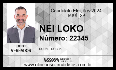 Candidato NEI LOKO 2024 - TATUÍ - Eleições