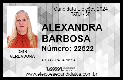 Candidato ALEXANDRA BARBOSA 2024 - TATUÍ - Eleições