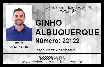 Candidato GINHO ALBUQUERQUE 2024 - TATUÍ - Eleições