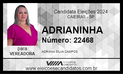 Candidato ADRIANINHA 2024 - CAIEIRAS - Eleições