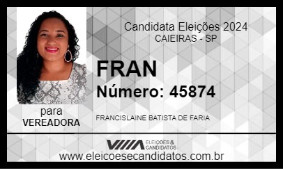 Candidato FRAN 2024 - CAIEIRAS - Eleições