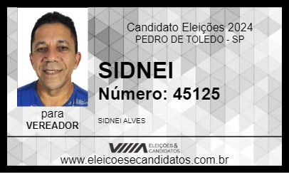 Candidato SIDNEI 2024 - PEDRO DE TOLEDO - Eleições