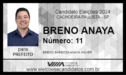 Candidato BRENO ANAYA 2024 - CACHOEIRA PAULISTA - Eleições