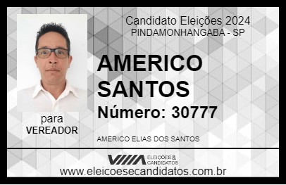 Candidato AMERICO SANTOS 2024 - PINDAMONHANGABA - Eleições