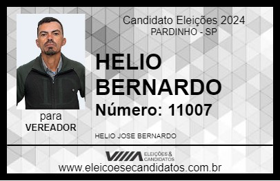 Candidato HELIO BERNARDO 2024 - PARDINHO - Eleições