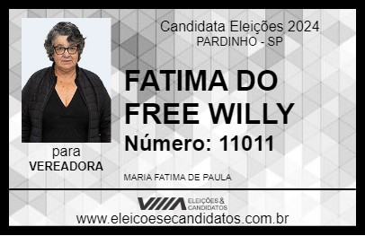 Candidato FATIMA DO FREE WILLY 2024 - PARDINHO - Eleições