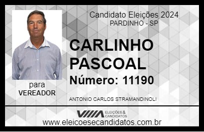 Candidato CARLINHO PASCOAL 2024 - PARDINHO - Eleições