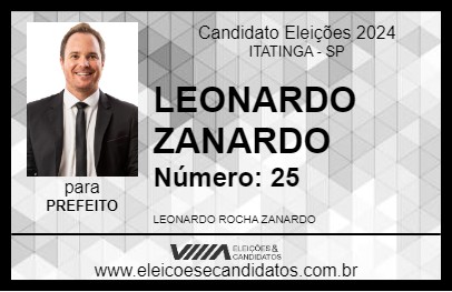 Candidato LEONARDO ZANARDO 2024 - ITATINGA - Eleições