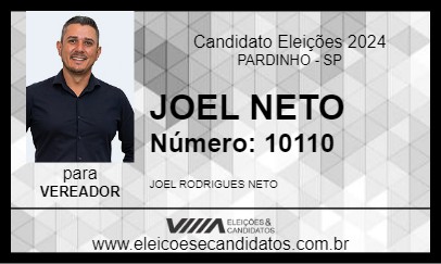 Candidato JOEL NETO 2024 - PARDINHO - Eleições