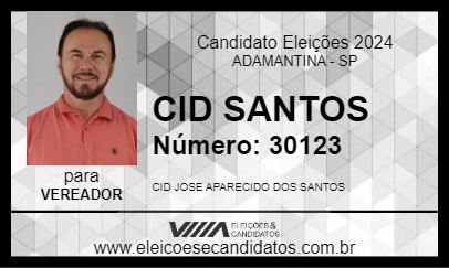 Candidato CID SANTOS 2024 - ADAMANTINA - Eleições