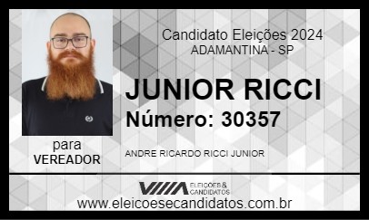 Candidato JUNIOR RICCI 2024 - ADAMANTINA - Eleições