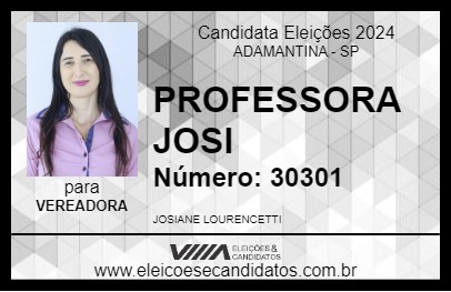 Candidato PROFESSORA JOSI 2024 - ADAMANTINA - Eleições