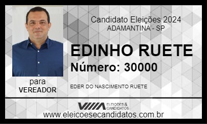 Candidato EDINHO RUETE 2024 - ADAMANTINA - Eleições