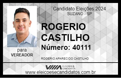 Candidato ROGERIO CASTILHO 2024 - SUZANO - Eleições