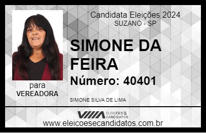 Candidato SIMONE DA FEIRA 2024 - SUZANO - Eleições