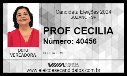 Candidato PROF CECILIA 2024 - SUZANO - Eleições