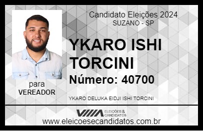 Candidato YKARO ISHI  TORCINI 2024 - SUZANO - Eleições