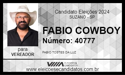 Candidato FABIO COWBOY 2024 - SUZANO - Eleições