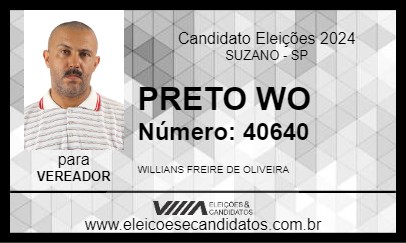 Candidato PRETO WO 2024 - SUZANO - Eleições