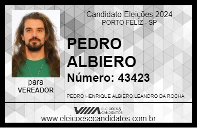 Candidato PEDRO ALBIERO 2024 - PORTO FELIZ - Eleições