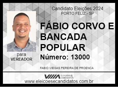 Candidato FÁBIO CORVO E BANCADA POPULAR 2024 - PORTO FELIZ - Eleições