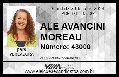 Candidato ALE AVANCINI MOREAU 2024 - PORTO FELIZ - Eleições