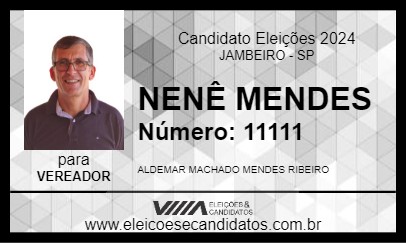 Candidato NENÊ MENDES 2024 - JAMBEIRO - Eleições