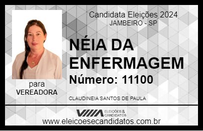 Candidato NÉIA DA ENFERMAGEM 2024 - JAMBEIRO - Eleições