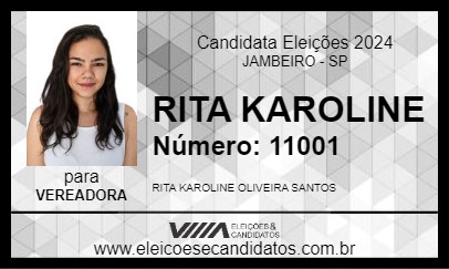 Candidato RITA KAROLINE 2024 - JAMBEIRO - Eleições