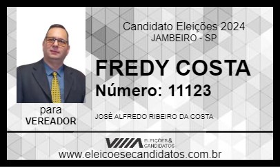 Candidato FREDY COSTA 2024 - JAMBEIRO - Eleições