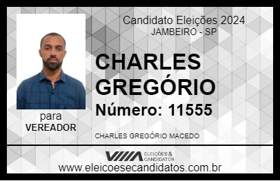 Candidato CHARLES GREGÓRIO 2024 - JAMBEIRO - Eleições