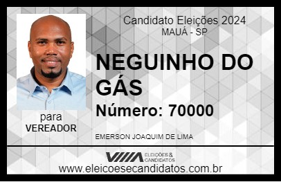 Candidato NEGUINHO DO GÁS 2024 - MAUÁ - Eleições