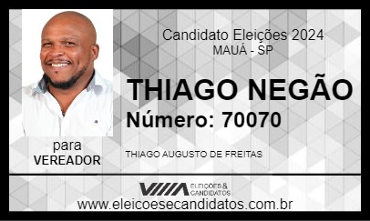 Candidato THIAGO NEGÃO 2024 - MAUÁ - Eleições