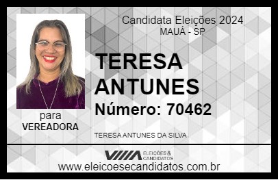 Candidato TERESA ANTUNES 2024 - MAUÁ - Eleições