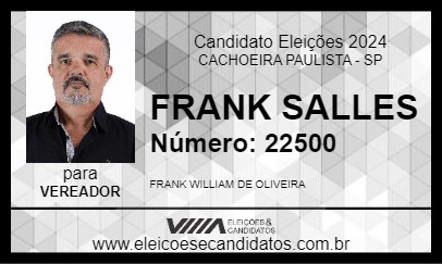 Candidato FRANK SALLES 2024 - CACHOEIRA PAULISTA - Eleições