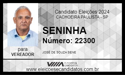 Candidato SENINHA 2024 - CACHOEIRA PAULISTA - Eleições