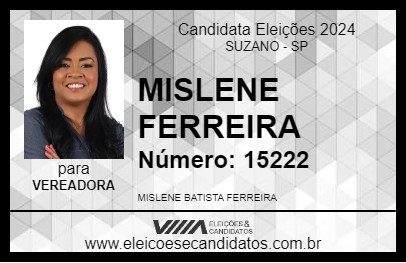 Candidato MISLENE FERREIRA 2024 - SUZANO - Eleições