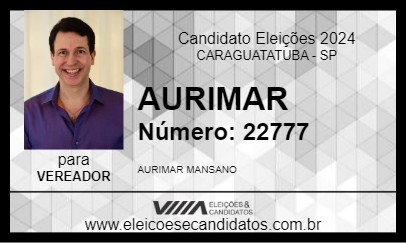 Candidato AURIMAR 2024 - CARAGUATATUBA - Eleições