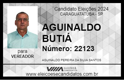 Candidato AGUINALDO BUTIÁ 2024 - CARAGUATATUBA - Eleições