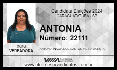 Candidato ANTONIA 2024 - CARAGUATATUBA - Eleições