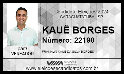 Candidato KAUÊ BORGES 2024 - CARAGUATATUBA - Eleições