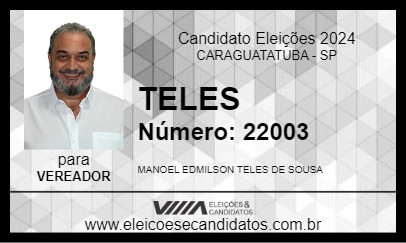 Candidato TELES 2024 - CARAGUATATUBA - Eleições