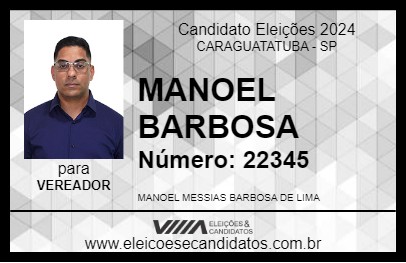 Candidato MANOEL BARBOSA 2024 - CARAGUATATUBA - Eleições