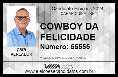 Candidato COWBOY DA FELICIDADE 2024 - CARAPICUÍBA - Eleições