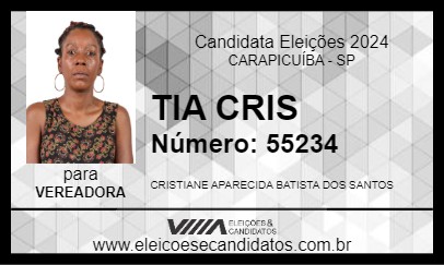 Candidato TIA CRIS 2024 - CARAPICUÍBA - Eleições