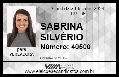 Candidato SABRINA SILVÉRIO 2024 - ITU - Eleições